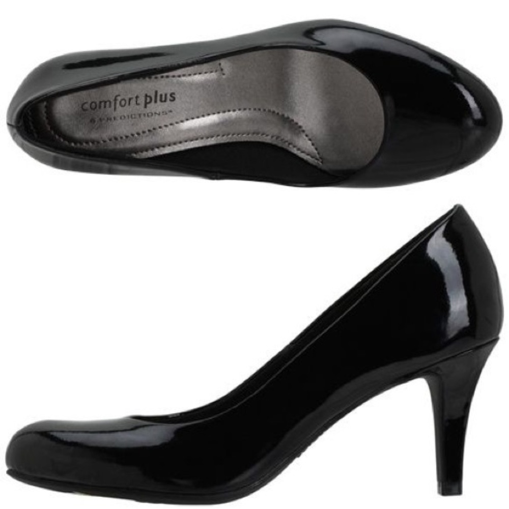 Shiny black heels